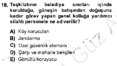 Özel Güvenlik Hukuku 1 2013-2014 Ara Sınav - 18. soru