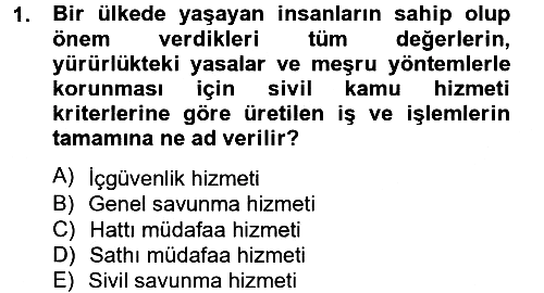 Özel Güvenlik Meslek Etiği 2012-2013 Ara Sınav - 1. soru