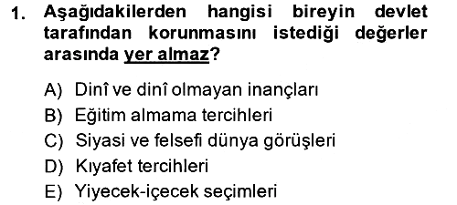 Özel Güvenlik Meslek Etiği 2013-2014 Dönem Sonu Sınavı - 1. soru