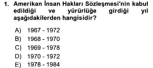 Temel İnsan Hakları Bilgisi 2 2016-2017 Ara Sınav - 1. soru