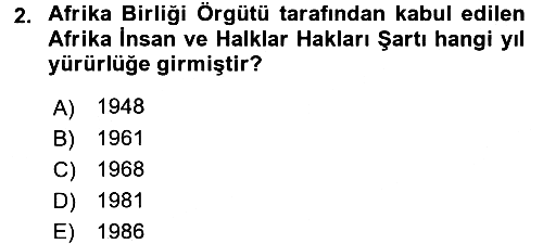 Temel İnsan Hakları Bilgisi 2 2017-2018 Ara Sınav - 2. soru