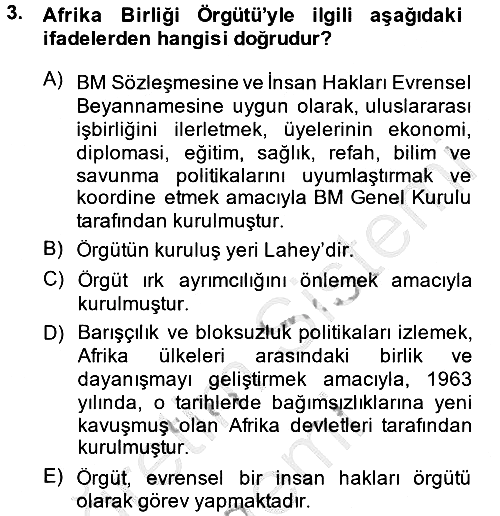 Temel İnsan Hakları Bilgisi 2 2014-2015 Dönem Sonu Sınavı - 3. soru
