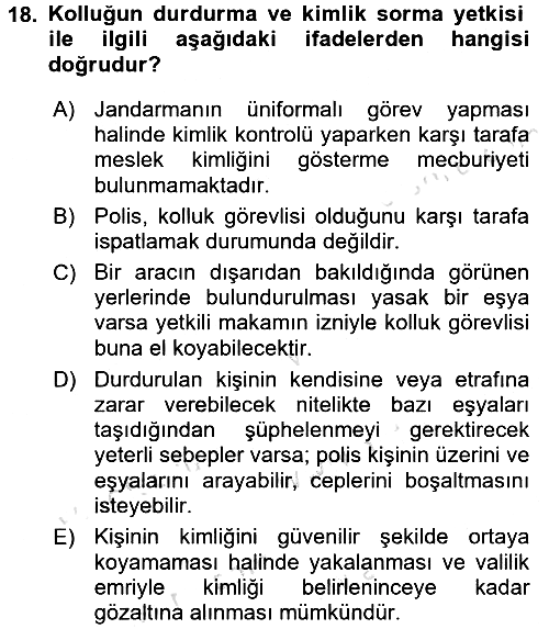 Temel İnsan Hakları Bilgisi 2 2016-2017 Dönem Sonu Sınavı - 18. soru