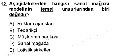 E-Perakendecilik 2014-2015 Ara Sınav - 12. soru