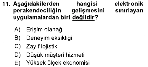 E-Perakendecilik 2015-2016 Ara Sınav - 11. soru