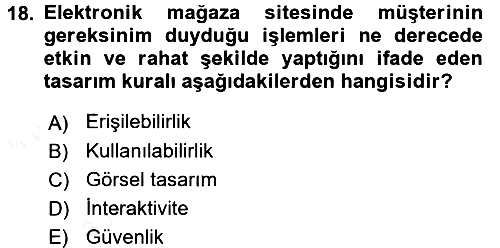 E-Perakendecilik 2015-2016 Ara Sınav - 18. soru
