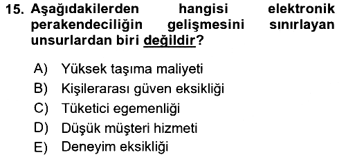 E-Perakendecilik 2016-2017 Ara Sınav - 15. soru