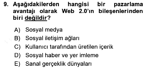 E-Perakendecilik 2018-2019 Ara Sınav - 9. soru