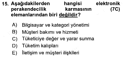 E-Perakendecilik 2018-2019 Ara Sınav - 15. soru