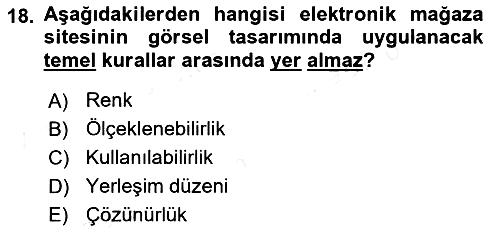 E-Perakendecilik 2018-2019 Ara Sınav - 18. soru