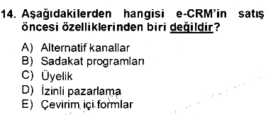 E-Perakendecilik 2012-2013 Dönem Sonu Sınavı - 14. soru