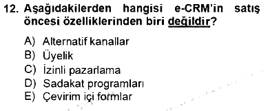 E-Perakendecilik 2013-2014 Tek Ders Sınavı - 12. soru