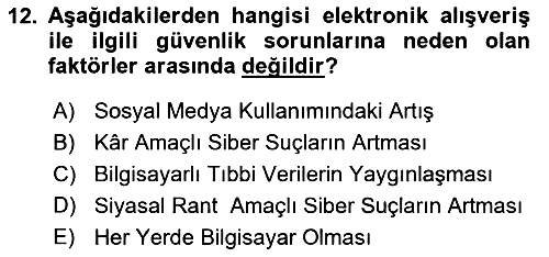 E-Perakendecilik 2020-2021 Yaz Okulu Sınavı - 12. soru