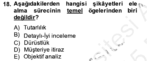 Kişisel Satış Teknikleri 2014-2015 Dönem Sonu Sınavı - 18. soru