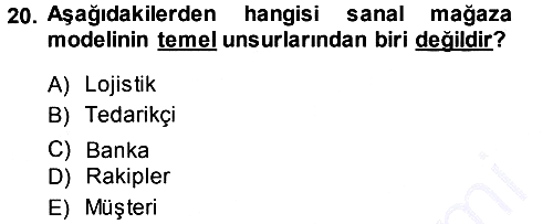 Mağaza Atmosferi 2013-2014 Dönem Sonu Sınavı - 20. soru