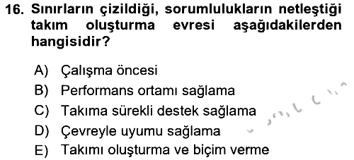 Organizasyonlarda Davranış 2016-2017 Ara Sınav - 16. soru