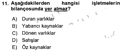 Perakende Yönetimi 2016-2017 3 Ders Sınavı - 11. soru