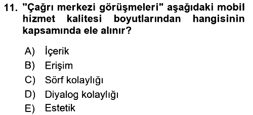 Perakendecilikte Müşteri İlişkileri Yönetimi 2022-2023 Ara Sınav - 11. soru