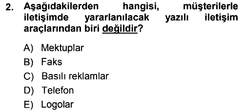 Perakendecilikte Müşteri İlişkileri Yönetimi 2013-2014 Dönem Sonu Sınavı - 2. soru