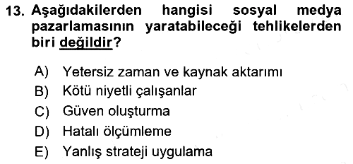 Sosyal Medya 2017-2018 Ara Sınav - 13. soru