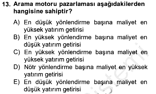Sosyal Medya 2012-2013 Dönem Sonu Sınavı - 13. soru