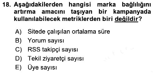 Sosyal Medya 2017-2018 Dönem Sonu Sınavı - 18. soru