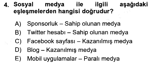 Sosyal Medya 2018-2019 Dönem Sonu Sınavı - 4. soru