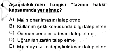 Tüketici Hukuku 2013-2014 Ara Sınav - 4. soru