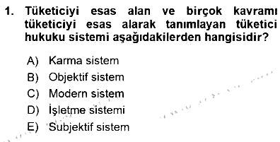 Tüketici Hukuku 2015-2016 Ara Sınav - 1. soru