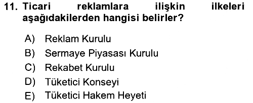 Tüketici Hukuku 2017-2018 Ara Sınav - 11. soru