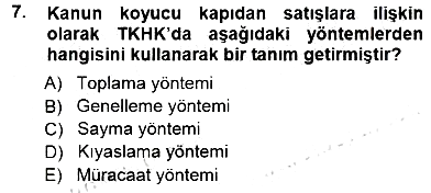 Tüketici Hukuku 2012-2013 Dönem Sonu Sınavı - 7. soru