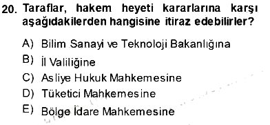 Tüketici Hukuku 2013-2014 Tek Ders Sınavı - 20. soru