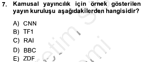 Film ve Video Kültürü 2014-2015 Dönem Sonu Sınavı - 7. soru