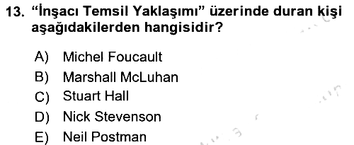 Film ve Video Kültürü 2016-2017 Dönem Sonu Sınavı - 13. soru