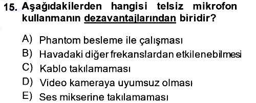Kamera Tekniğine Giriş 2013-2014 Dönem Sonu Sınavı - 15. soru