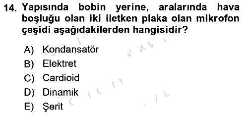 Kamera Tekniğine Giriş 2022-2023 Dönem Sonu Sınavı - 14. soru