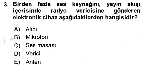 Radyo ve Televizyon Programcılığının Temel Kavramları 2022-2023 Dönem Sonu Sınavı - 3. soru