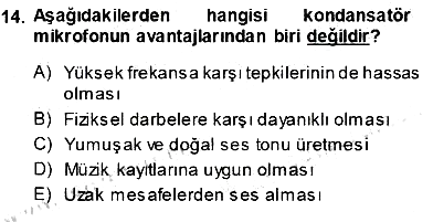 Radyo ve Televizyon Tekniği 2013-2014 Ara Sınav - 14. soru