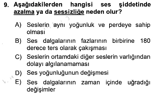 Radyo ve Televizyon Tekniği 2021-2022 Ara Sınav - 9. soru