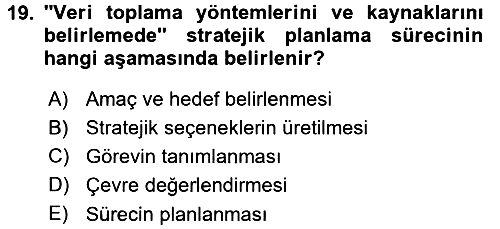 Sağlık Hizmetleri Pazarlaması 2015-2016 Ara Sınav - 19. soru
