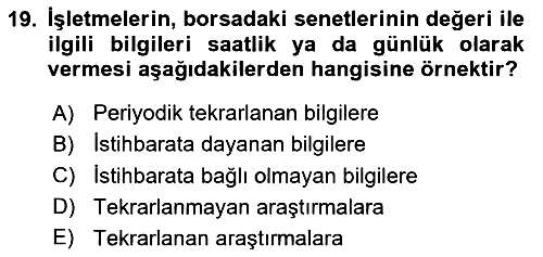 Sağlık Hizmetleri Pazarlaması 2021-2022 Ara Sınav - 19. soru