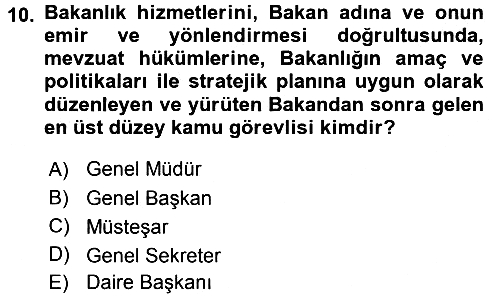 Sağlık Kurumları Yönetimi 1 2015-2016 Dönem Sonu Sınavı - 10. soru
