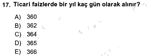 Sağlık Kurumlarında Finansal Yönetim 2021-2022 Ara Sınav - 17. soru
