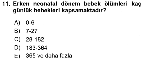 Tıbbi İstatistik 2017-2018 3 Ders Sınavı - 11. soru