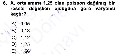 Tıbbi İstatistik 2015-2016 Dönem Sonu Sınavı - 6. soru