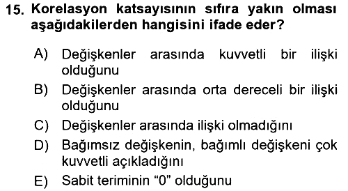 Tıbbi İstatistik 2016-2017 Dönem Sonu Sınavı - 15. soru