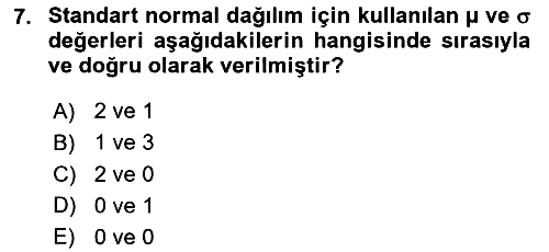 Tıbbi İstatistik 2023-2024 Dönem Sonu Sınavı - 7. soru