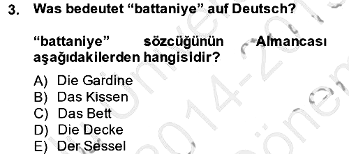 Almanca - 2 2014-2015 Dönem Sonu Sınavı - 3. soru
