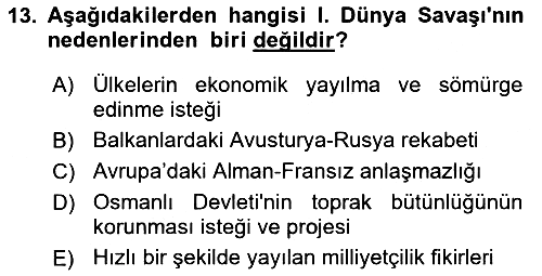 Atatürk İlkeleri ve Inkılap Tarihi - 1 2022-2023 Ara Sınav - 13. soru
