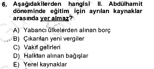 Atatürk İlkeleri ve Inkılap Tarihi - 1 2014-2015 Dönem Sonu Sınavı - 6. soru